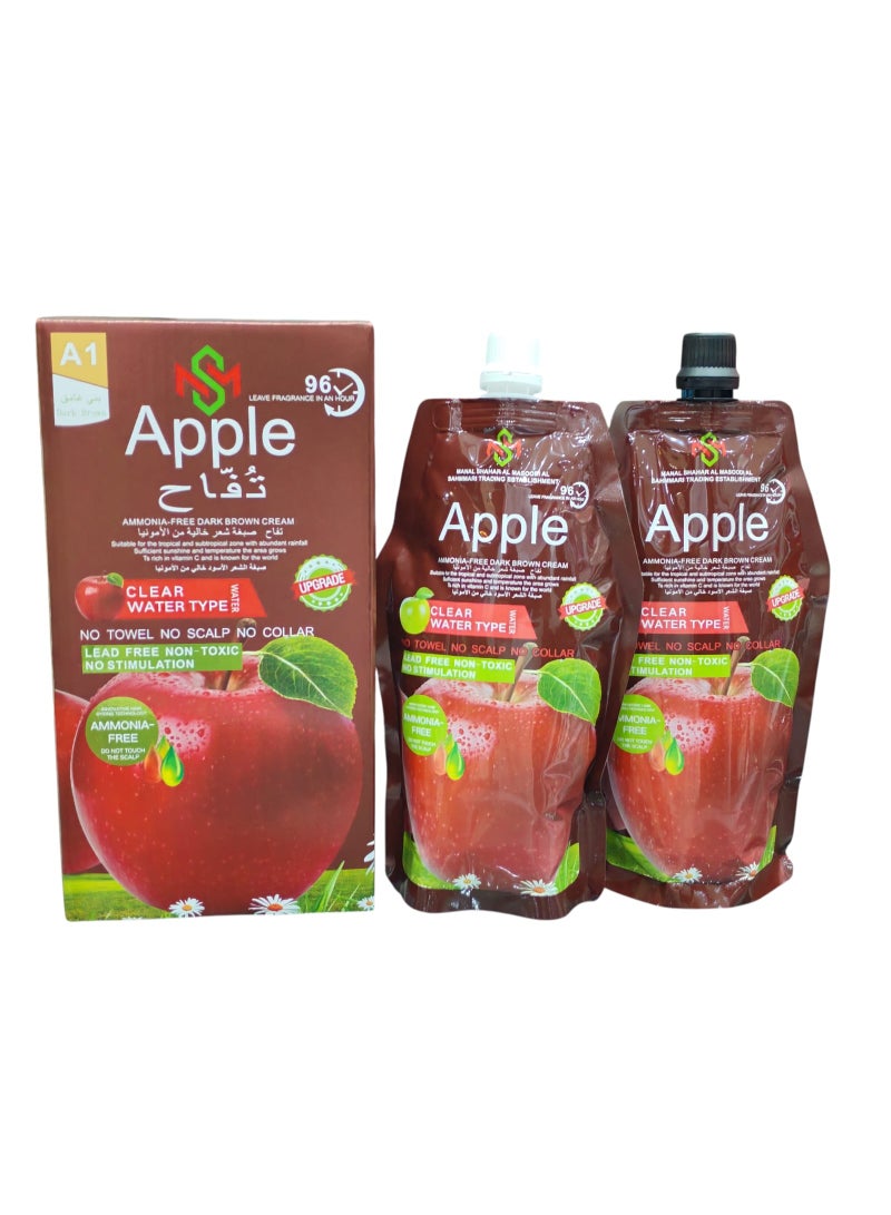 ابل  كريم صبغة شعر خالي من المونيا بني غامق 500 مل+ 500مل - Image 3